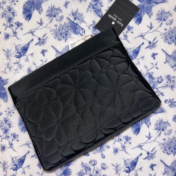 Kate Spade Black Quilted Cosmetic Bag. NWT - Picture 2 of 5